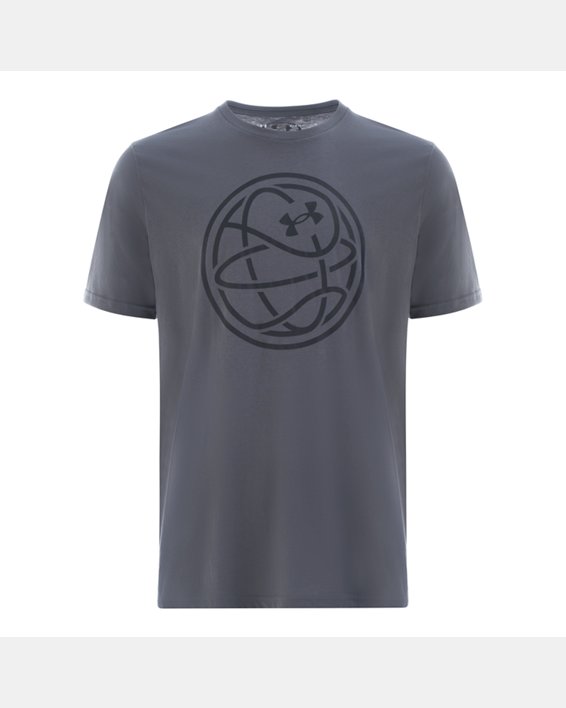 Men's UA Hoops Logo T-Shirt in Gray image number 4